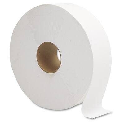 JRT Jumbo Toilet Paper, Septic Safe, 1-Ply, White, 10 in. dia, 6 Rolls/Carton