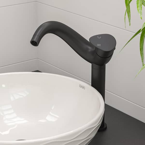 ALFI BRAND Single Hole Single-Handle Bathroom Faucet in Black Matte