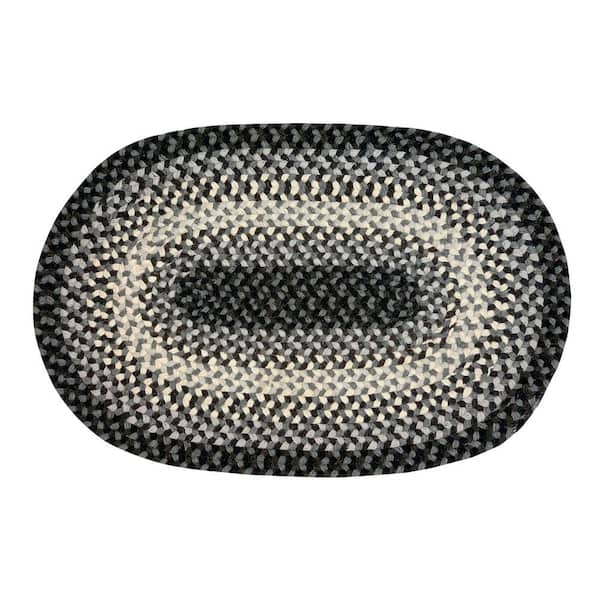 Better Trends Woodbridge Oval Braid Collection Gray 20" x 30" Oval 100% Wool Reversible Indoor Area Rug