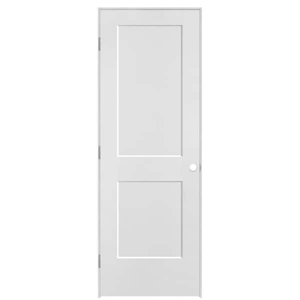 Masonite 28 in. x 80 in. 2-Panel Logan Right-Hand Hollow Core Primed Molded Composite Single Prehung Interior Door