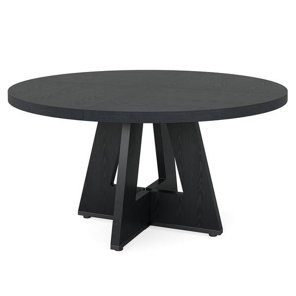 BYBLIGHT Moronia 47.25 in. Round Conference Table for 4 People Small Black Business Meeting Table Desk for Office BB XK00614HY M