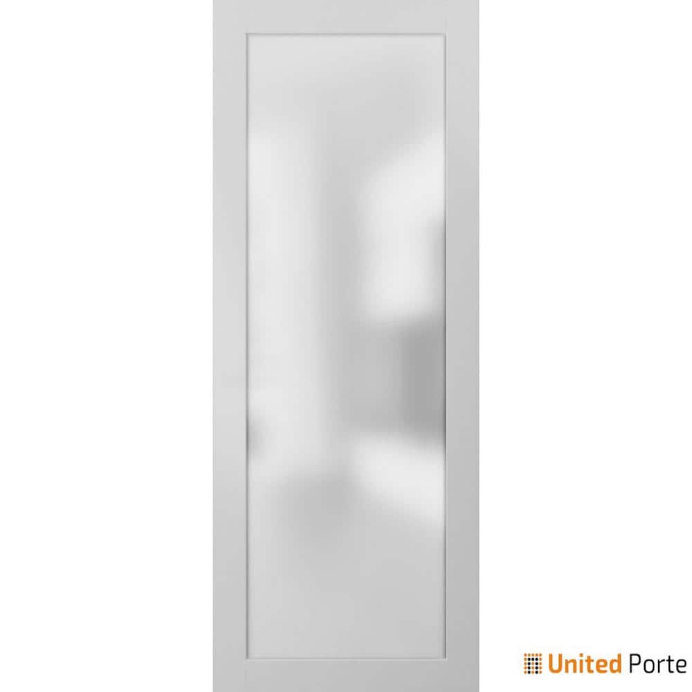 30 in. x 84 in. 1-Panel No Bore Solid 1-Lites Frosted Glass White Finished Pine Wood MDF Interior Door Slab price history on PriceWatchPro