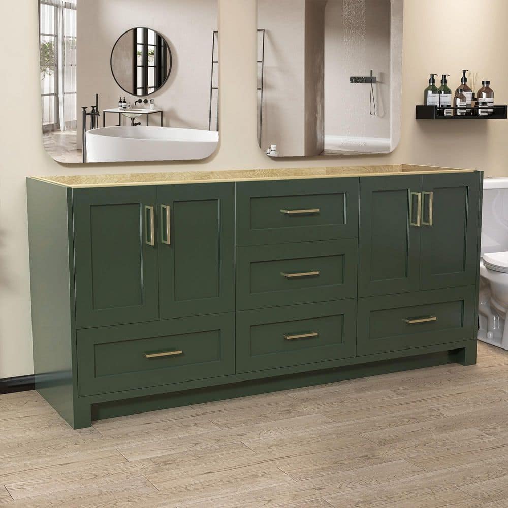 Zeafive 72 in. W x 21.5 in. D x 33.5 in. H Solid Wood Double Sink