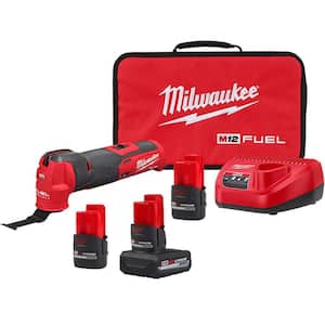 M12 FUEL 12V Lithium-Ion Cordless Oscillating Multi-Tool Kit w/(2) High Output 2.5 Ah Batteries + (1) 5.0 Ah Battery