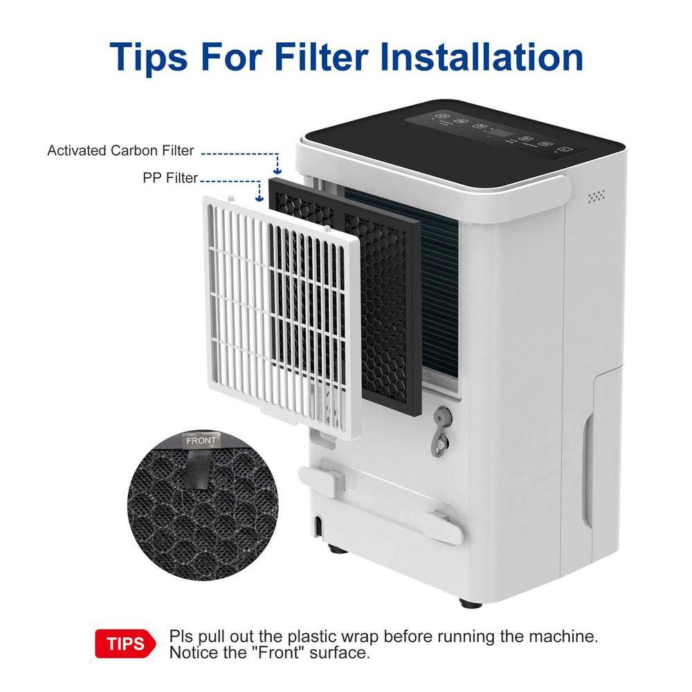 Shinco 30-Pint White Dehumidifier with Touch Controls