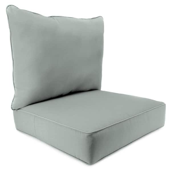 48 in. L x 24 in. W x 6 in. T Rectangular Outdoor Deep Seat Dining Chair Cushion Set in Grey Solid