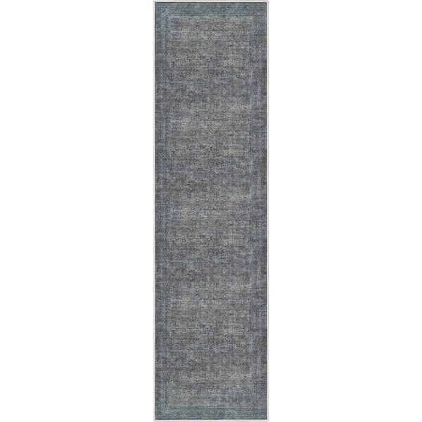 Blue 2 ft. 3 in. x 24 ft. 9 in. Asha Juliette Vintage Persian Oriental Runner Area Rug