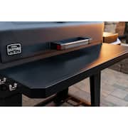 Oakford 1150 Reverse Flow Offset Smoker Charcoal Grill in Black