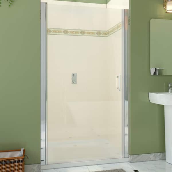TOOLKISS 30 in. W x 72 in. H Fold Shower Panel Frameless Pivot Swing Corner Shower Door in Chrome with Clear Glass
