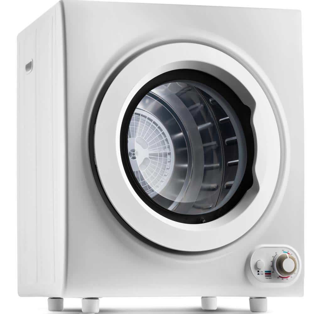 Boyel Living 2.65 cu. ft. 120 Volt White Electric Vented Dryer with 9 lbs Capacity and 1400W Drying Power, Easy Control