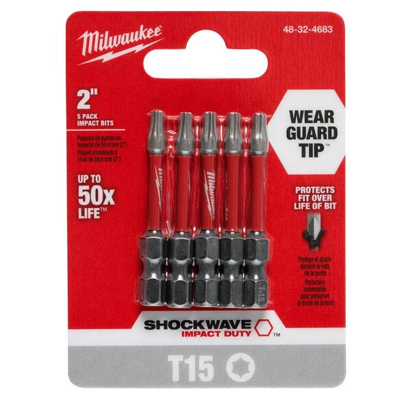 Milwaukee Electric Tools Shockwave T15 Torx 2" Power Bit for sale online 