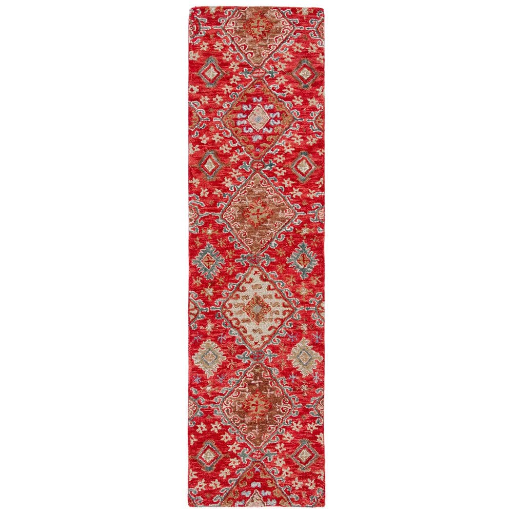 SAFAVIEH Aspen 2 ft. x 9 ft. Red/Gold Bohemian Western Runner Rug ...