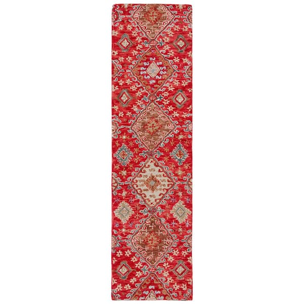 Aspen 2 ft. x 9 ft. Red/Gold Bohemian Western Runner Rug