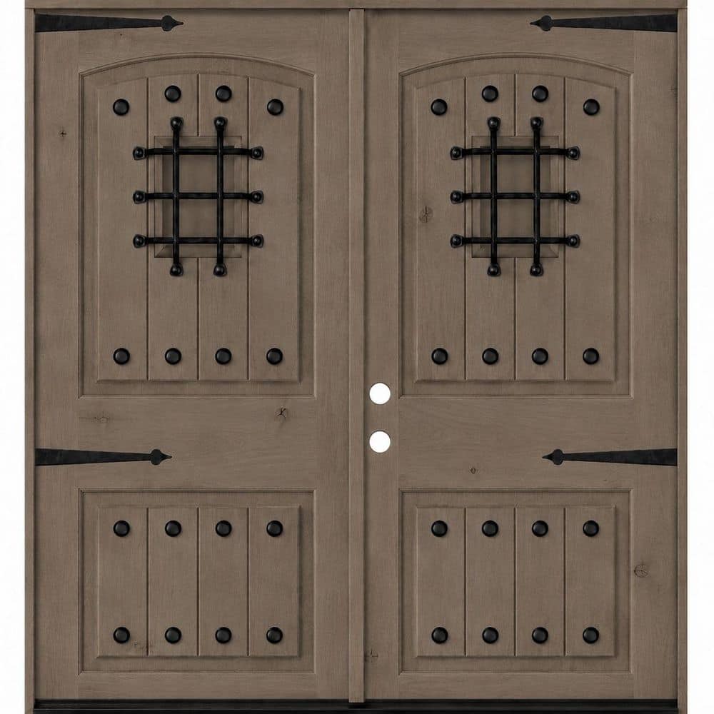 Krosswood Doors 60 in. x 80 in. Mediterranean Knotty Alder Arch Right ...