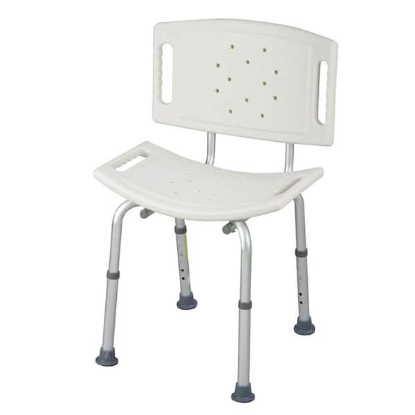 HealthSmart DMI Blow-Molded Bath Seat with Backrest in White
