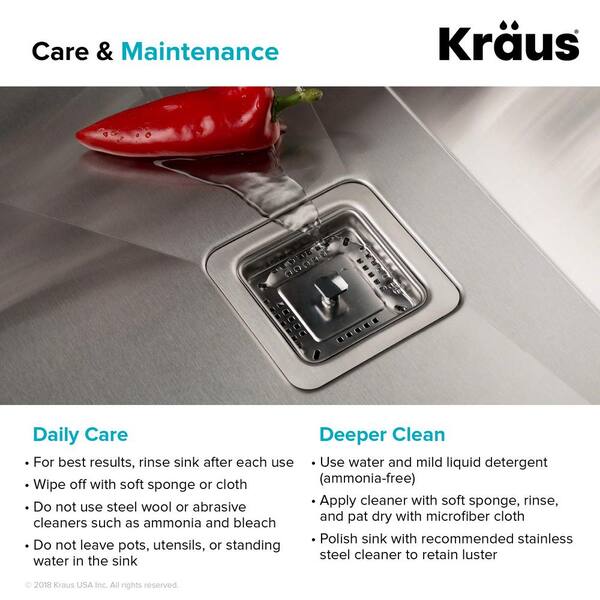 KRAUS Pax Zero-Radius 28.5in. 16 Gauge Undermount Single KRAUS Pax Zero-Radius 28.5in. 16 Gauge Undermount Single