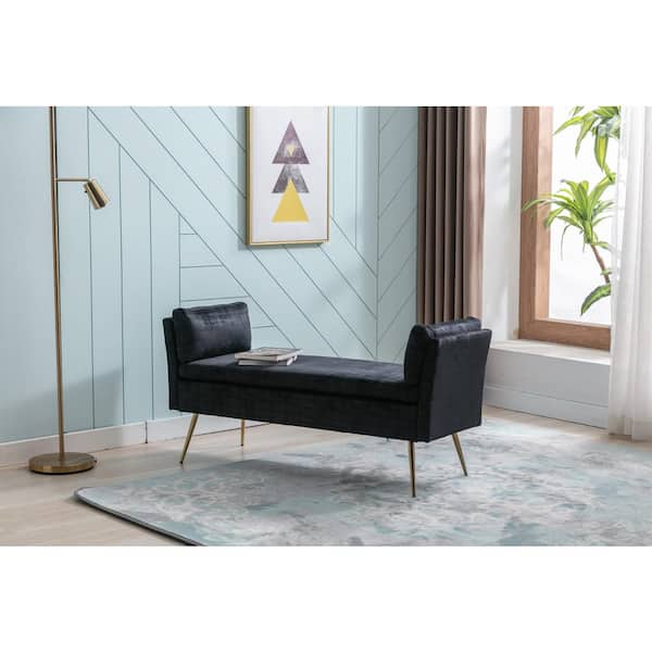 Black velvet 2024 bedroom bench