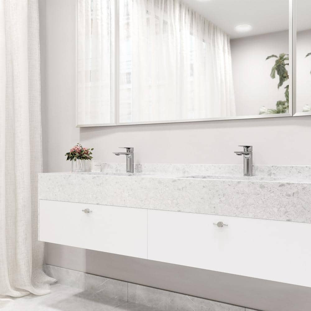 Davidson Modern Black and Chrome Brass Bathroom Faucet