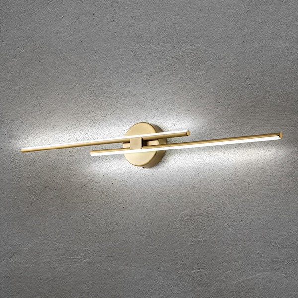 EDISLIVE Bourget 31.49 in. 2-Light Gold LED Vanity Light Bar with 6000K for Bathroom, Bedroom, Living Room