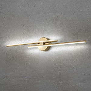 Bourget 31.49 in. 2-Light Gold LED Vanity Light Bar with 6000K for Bathroom, Bedroom, Living Room