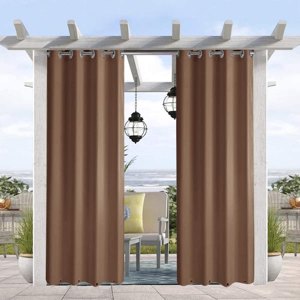 Pro Space 50" W x 84" L Grommets on Top and Bottom, Privacy Panel Drapery for Patio Porch Gazebo Cabana, Dark Khaki