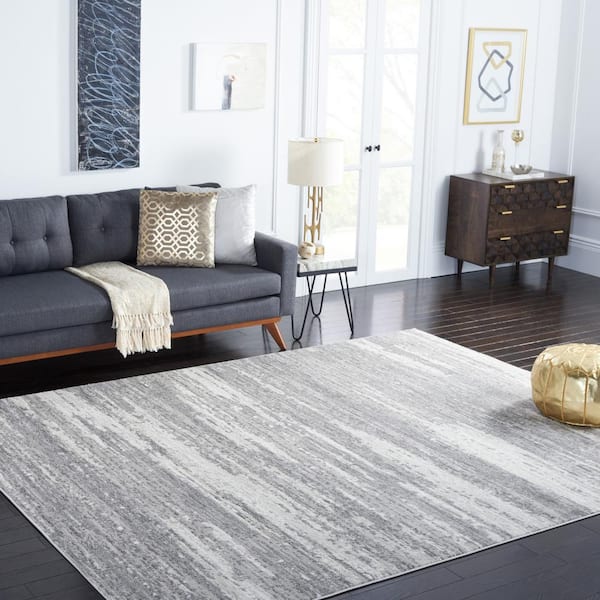 Skyler Light Gray/Ivory 8 ft. x 10 ft. Abstract Striped Area Rug