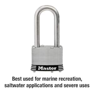 Stainless Steel Outdoor Padlock with Key, 1-3/4 in. Wide, 2 in. Shackle, 4 Pack