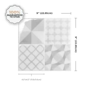 Vintage Leone Gray 9 in. x9 in. Vinyl Peel and Stick Tile (2.22 sq. ft./4 pack)