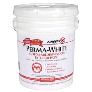 Perma-White 5 gal. Mold & Mildew-Proof White Semi-Gloss Exterior Paint