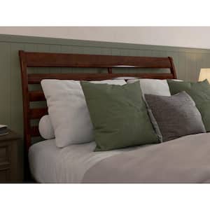 Savannah Walnut Brown Solid Wood Queen Headboard Attachable Charger