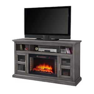Glendale 58 in. Freestanding Electric Fireplace TV Stand Dark Weathered Gray