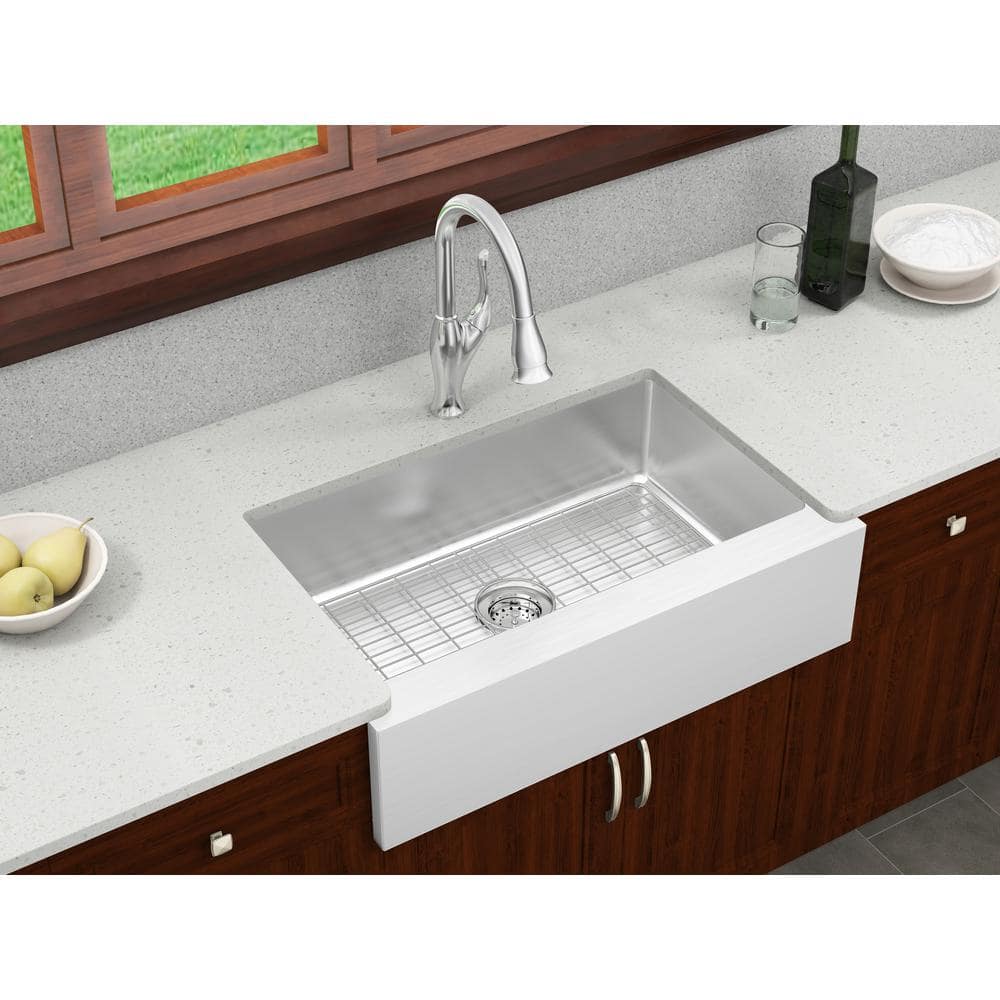 Lapeer 31'' Satin Stainless Steel Farmhouse Single Bowl Sink