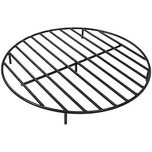 30 in. Round Steel Fire Pit Grate in Black
