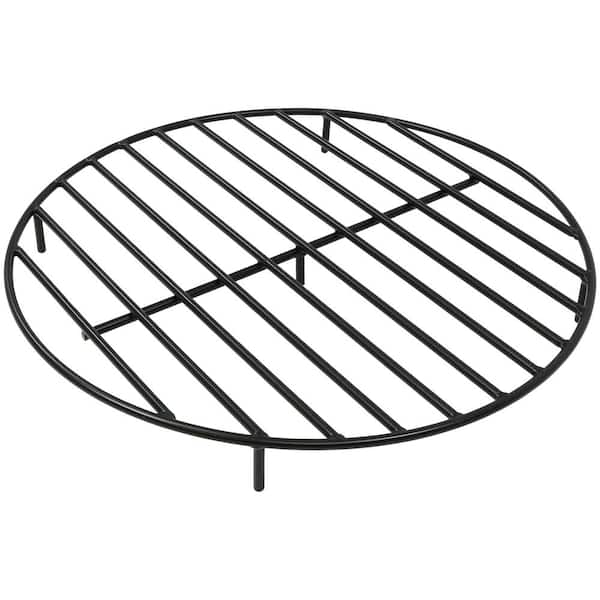 30 in. Round Steel Fire Pit Grate in Black