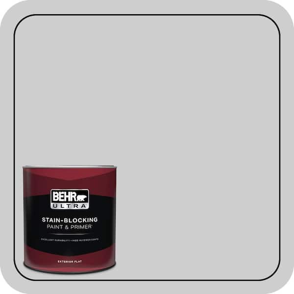 BEHR ULTRA 1 Qt. #770E-2 Silver Screen color Flat Exterior Paint & Primer