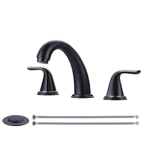 3-Holes 8 in. Widespread Double Handle Bathroom Faucet in Oil Rubbed Bronze