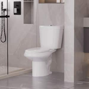 11.8 in. Rough in 1.1 GPF/1.6 GPF Dual Flush Elongated Toilet in White Seat Included (2-Piece)