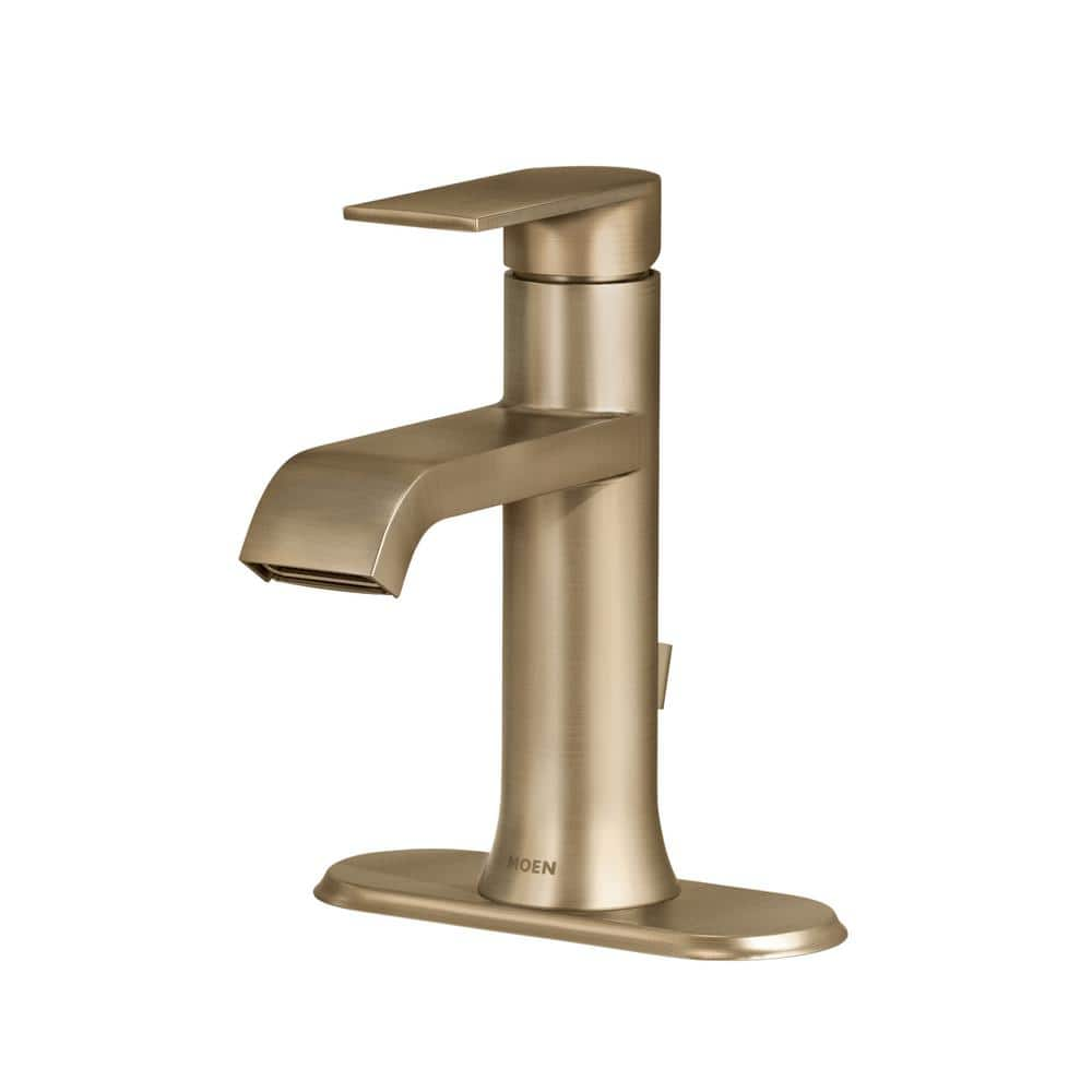 MOEN Genta Single Hole Single-Handle Bathroom Faucet in Bronzed Gold