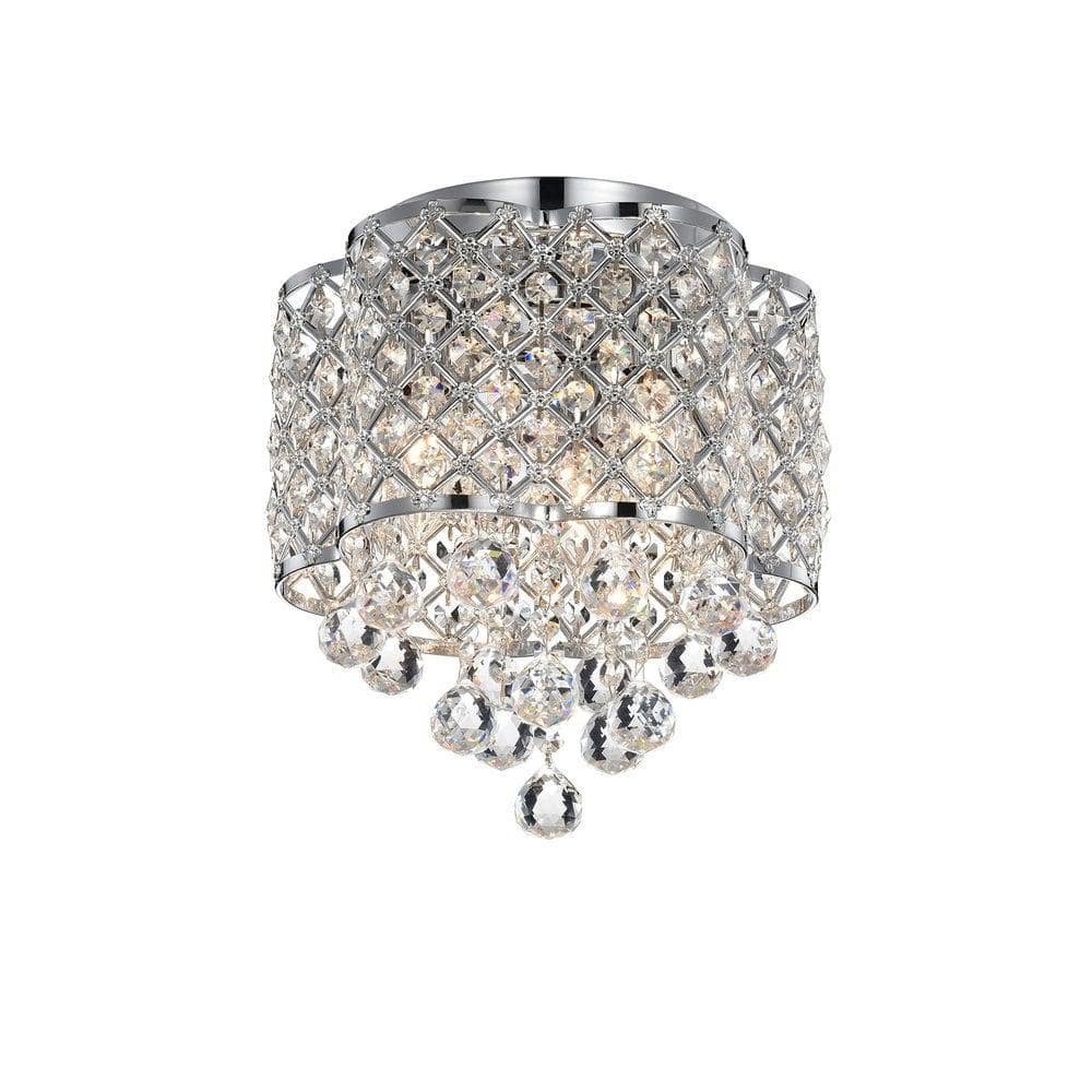 Jannings 13 in. 3-Light Indoor Chrome Flush Mount Ceiling Light with Light Kit price history on PriceWatchPro