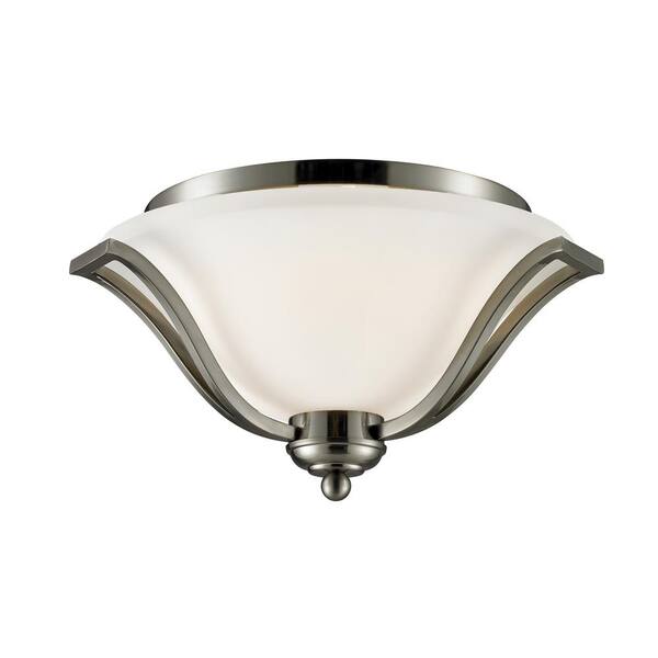 Unbranded Lawrence 3-Light Brushed Nickel Incandescent Ceiling Flush Mount