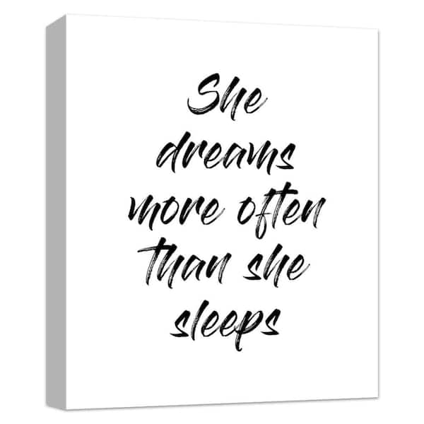 PTM Images 10 in. x 12 in. ''She dreams more than she sleeps'' Canvas Wall Art