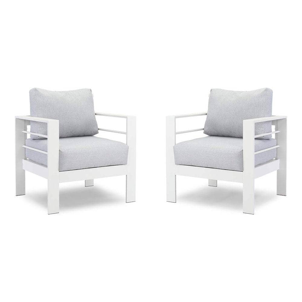 Aluminum Outdoor Couch with Gray Cushions