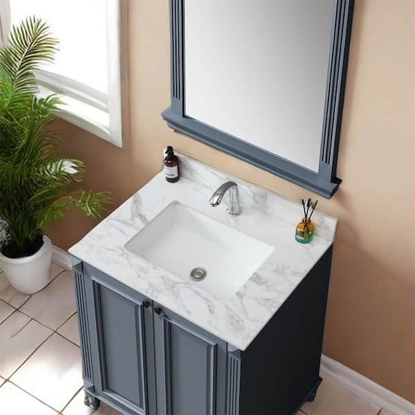 VANITYFUS 31 in. W x 22 in. D Engineered composite White