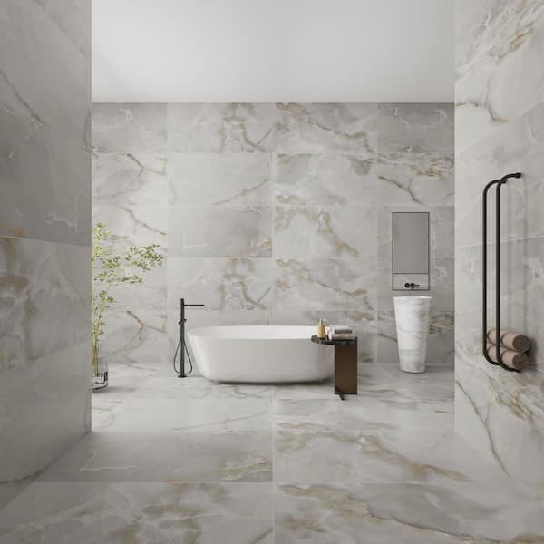 Giorbello American Onyx Smoke 4 in. x 4 in. Matte Marble Look