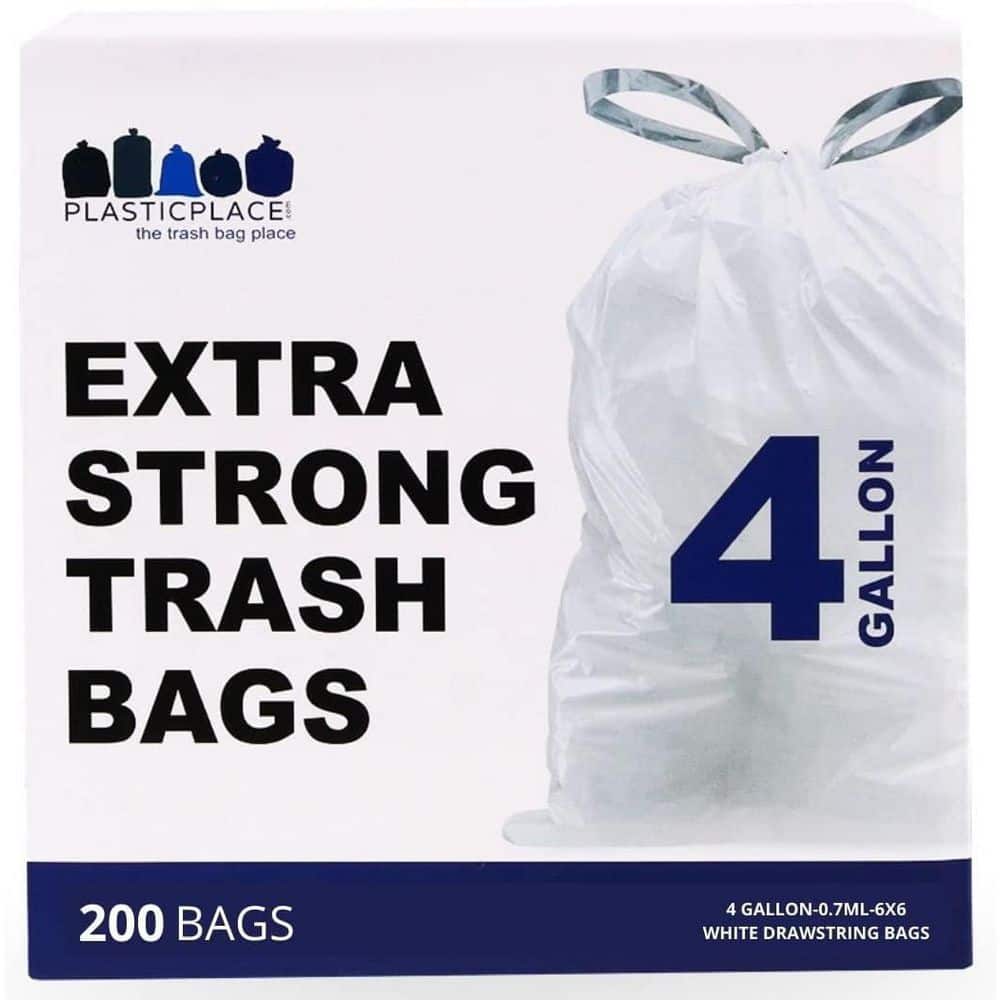 OdorShield Quick-Tie Small Trash Bags, 4 gal, 0.5 mil, 8 x 18, White, 26  Bags/Box, 6 Boxes/Carton - Reliable Paper