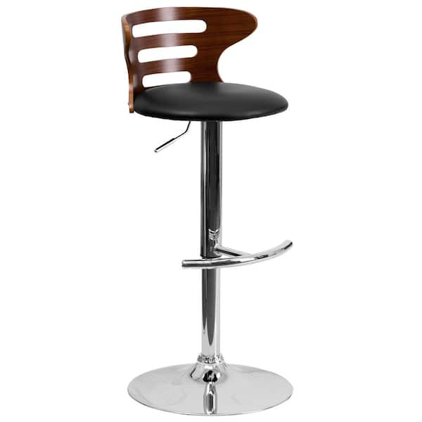 Flash Furniture Adjustable Height Brown Cushioned Bar Stool