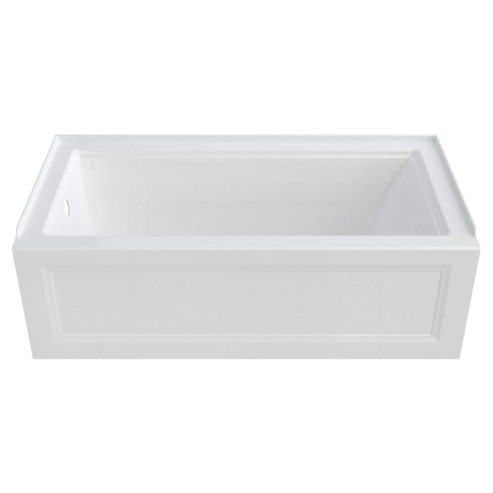 White 60'' Acrylic Alcove Bathtub with Apron