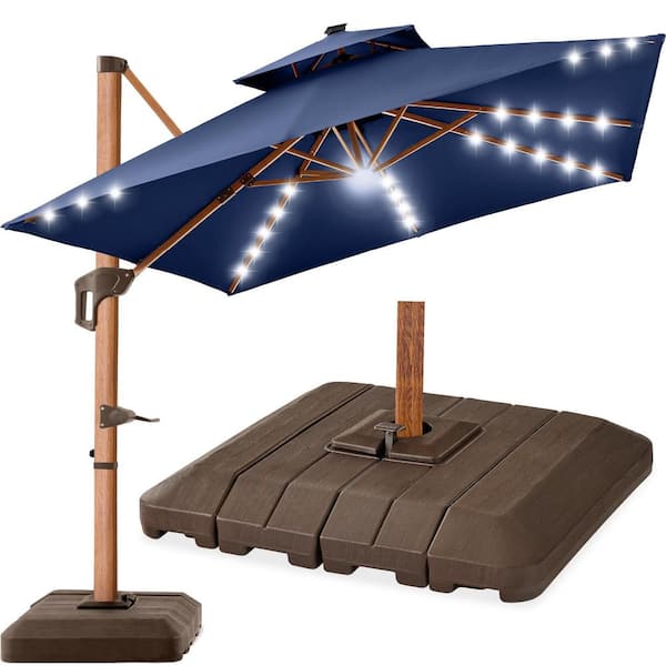 custom metal patio umbrella PURPLE LEAF 10ft Durable Outdoor Umbrella, UV Umbrella, Navy Blue, Garden Sun open and close freely Size:TI-50WA The best ski helmets Office Looks