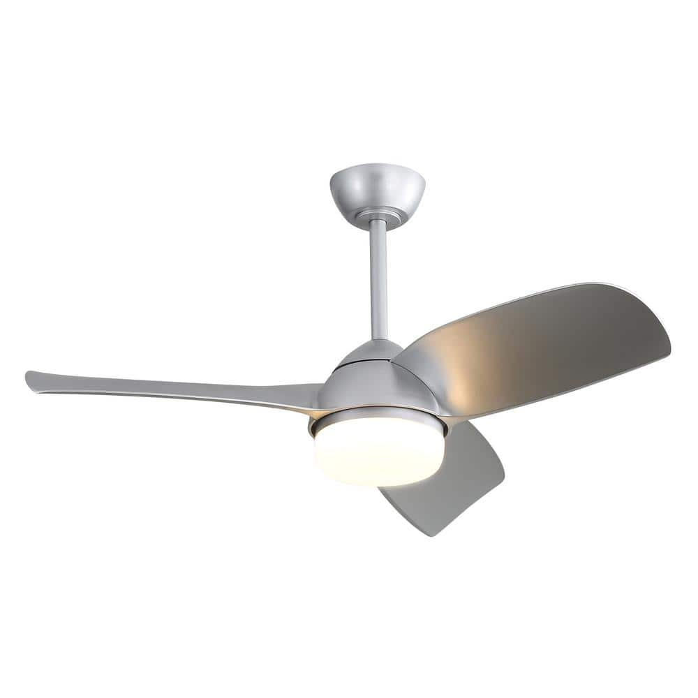 42 in. Indoor Silver Ceiling Fan Integrated LED with Light Kit and Remote Control Included -  CACI Mall, KBS-42K002-SL