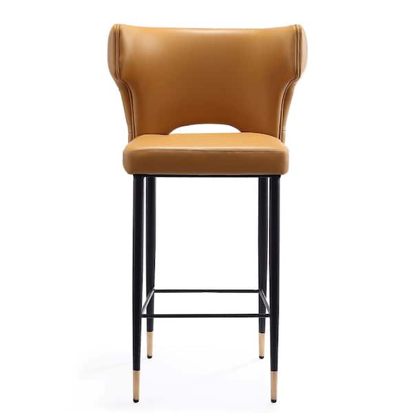 Manhattan Comfort Holguin 37 in. Saddle Wood Counter Height Bar Stool